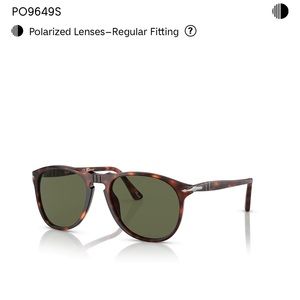 Persol sunglasses PO9649S Color: Havana, Lens Color: Polarized Green